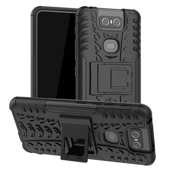 30pcs/lot Shockproof Tyre Hard Case For Asus Zenfone 6 ZS630KL Removable Rugged Armor Case With Stand